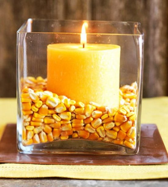 35+ Creative Thanksgiving Decorating Ideas 4 Candle Jar for Thanksgiving