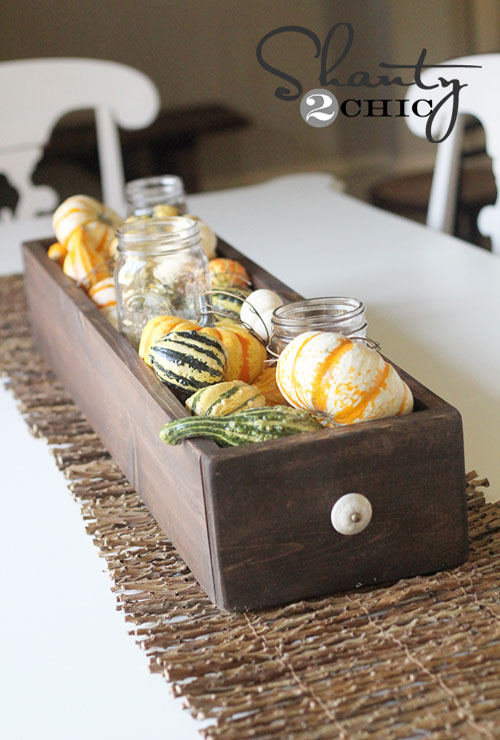 Chic Longbox Thanksgiving Centerpiece