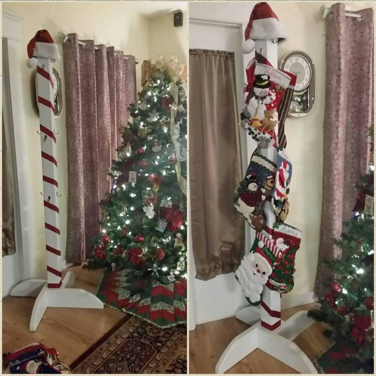 Christmas Candy Cane Stocking Holder