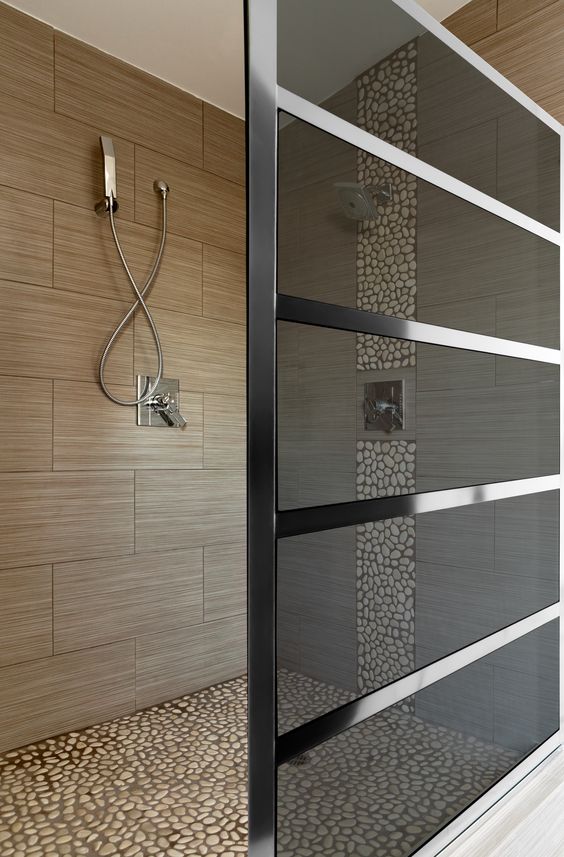 Chrome and Glass Shower Partition