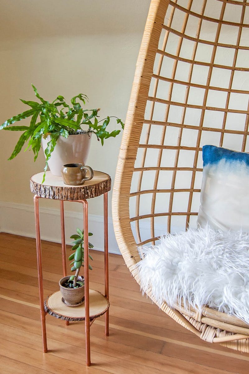 Copper Pipe & Wood Slice Table via DIY in PDX