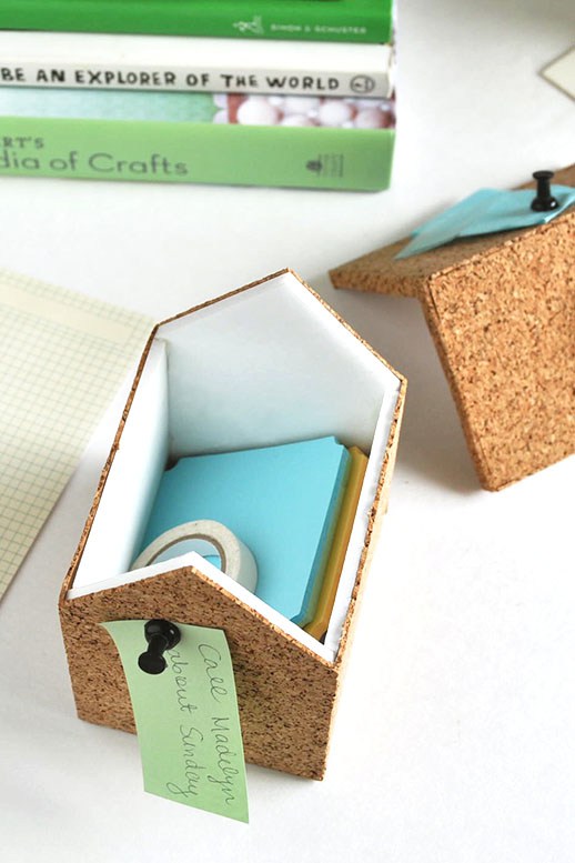 Cork Storage Boxes via Sugar + Cloth