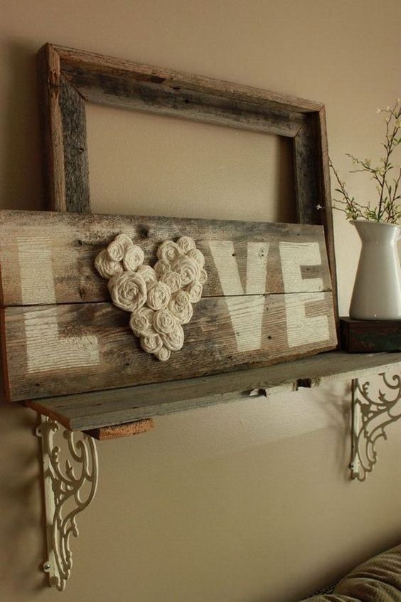 40 Beautiful DIY Rustic Wall Decor Ideas 7 DIY Fence Wood LOVE Sign