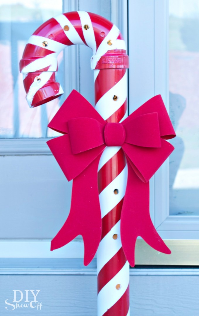 DIY Lighted PVC Pipe Candy Canes