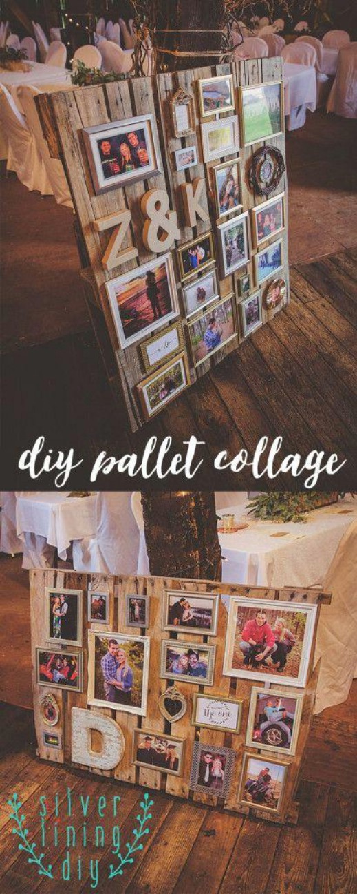 DIY Pallet Picture Collage via silverliningdiy
