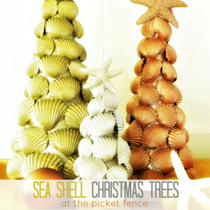 DIY shell Christmas trees