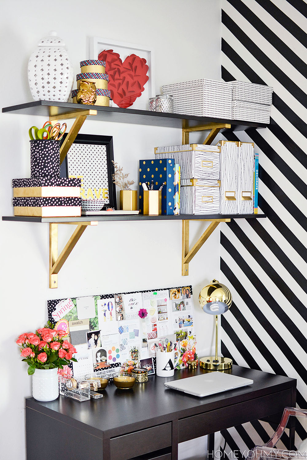 Desk Shelving Check out Homey Oh My to learn how to make