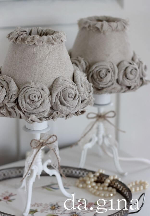 Fabric Rosette Lampshade via Learn how to create