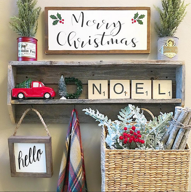 Farmhouse Mudroom Christmas Decor