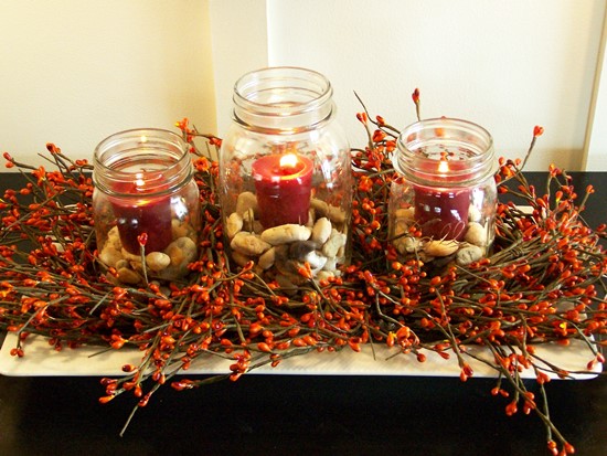 35+ Creative Thanksgiving Decorating Ideas 14 Flowers and Candle Jars For Thanksgiving Day