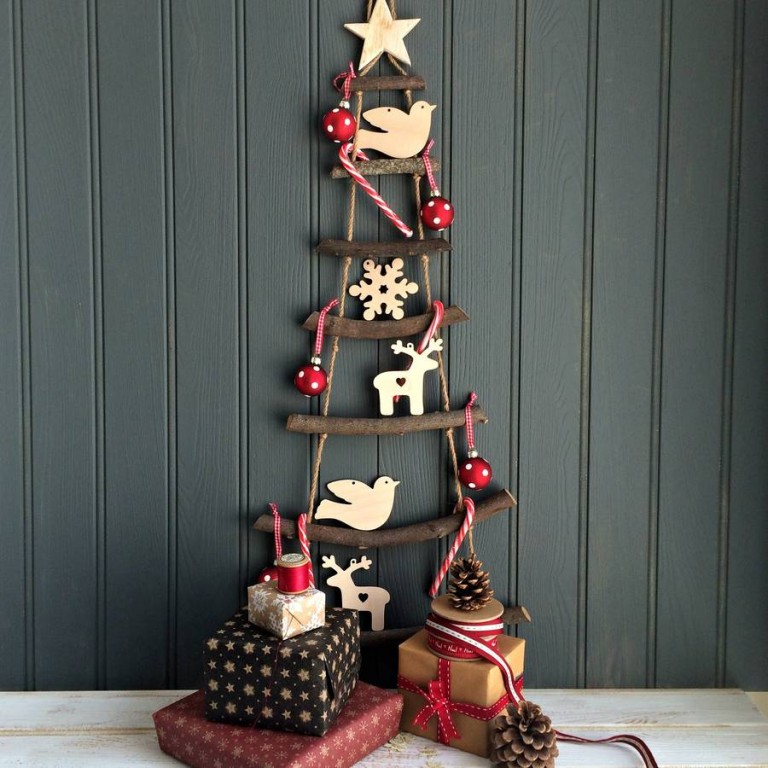 Hanging Ladder Christmas Tree