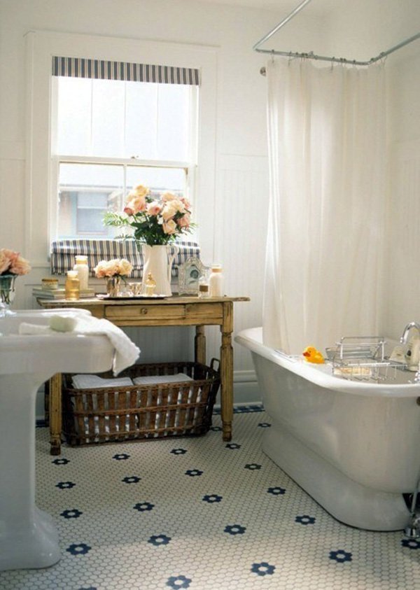 35+ Stylish Bathroom Tile Ideas for a Beautifully Refreshed Space 14 In a bathroom, in the middle of the city