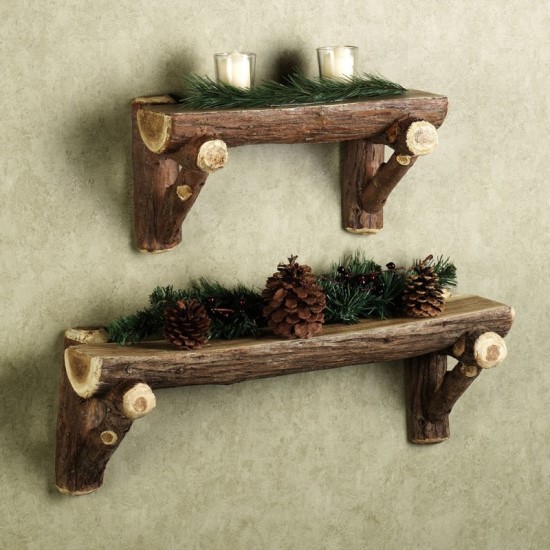 Log Wall Shelves