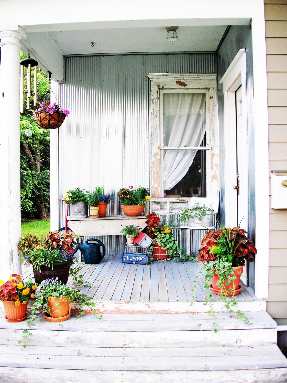 Mismatched Plants Porch via DIY Network