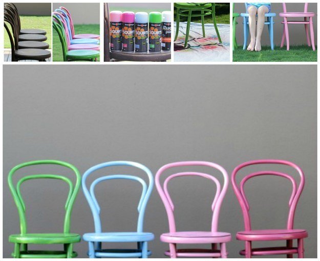 Pastel-colored Chair Set from thecraftymummy