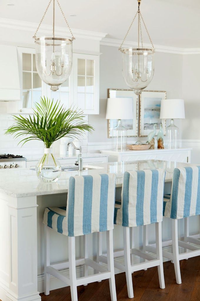 Pastel colours add a fresh, subtle pop of colour to your white kitchen.