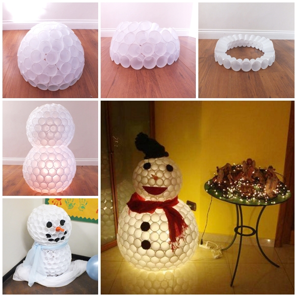 Plastic Cup Snowman