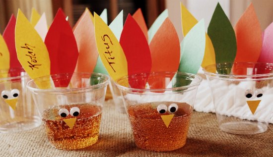 Plastic Cup Turkeys for Table Decor