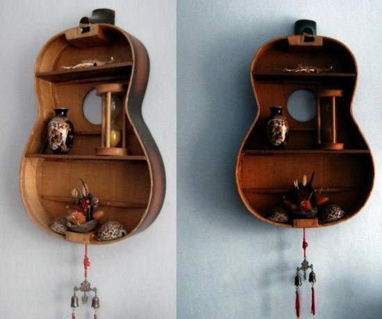 Recycled Guitar Wall Shelf