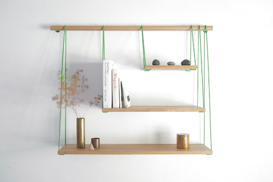 Rope and Wood Wall Shelves