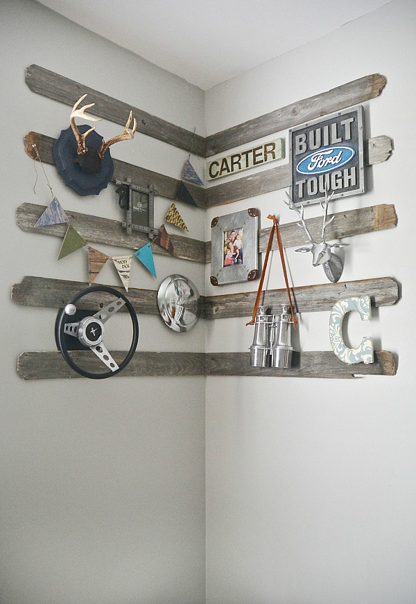 Rustic Barn Wood Corner Gallery Wall