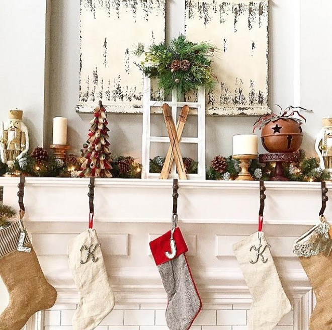 Rustic Farmhouse Christmas Mantel