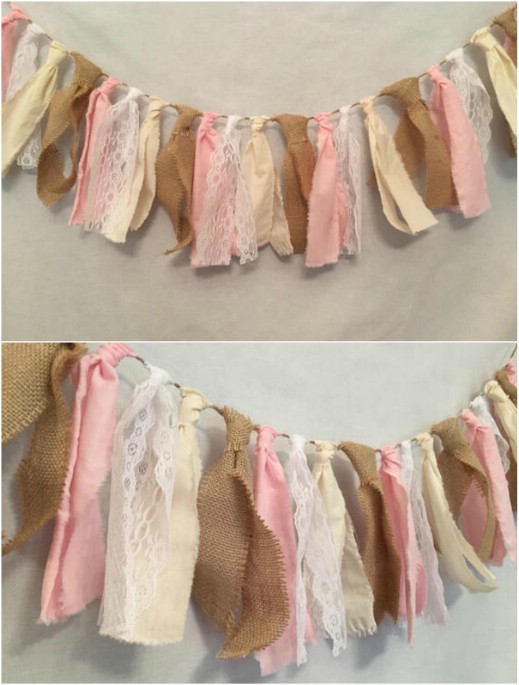 Rustic Lace And Burlap Garland via etsy
