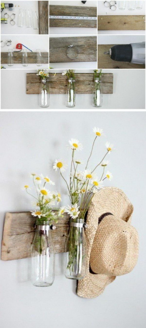 Rustic Milk Bottle Floral Holder