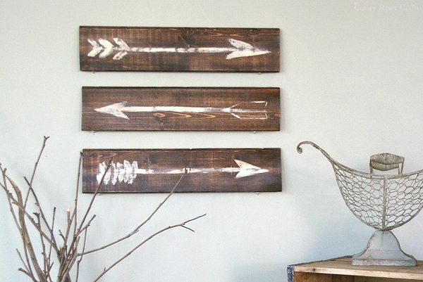 40 Beautiful DIY Rustic Wall Decor Ideas 23 Rustic Painted Arrows