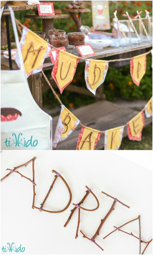 Rustic Twig Letter Banner via tikkido
