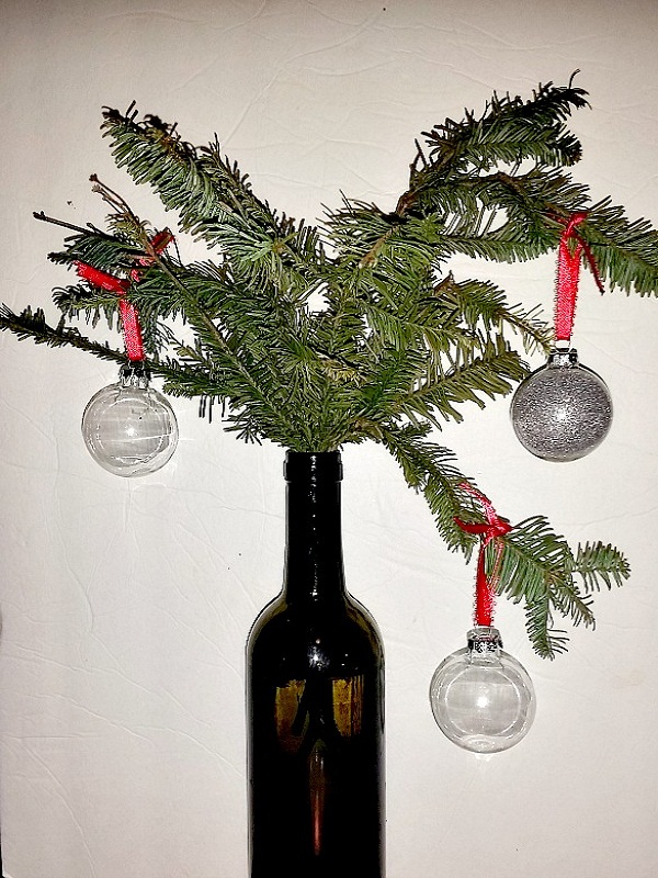Small Christmas Tree In A Wine Bottle