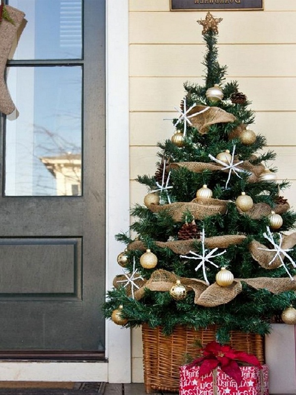 Small Christmas Tree with Gold Ornaments