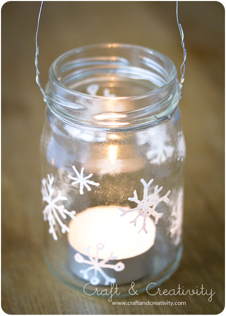 Snowflake Glass Lantern By Craft And Creativity