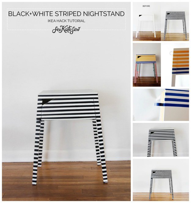 Striped Nightstand from seekatesew