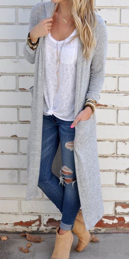 Stylish Outfit Idea With Cuffed Jeans