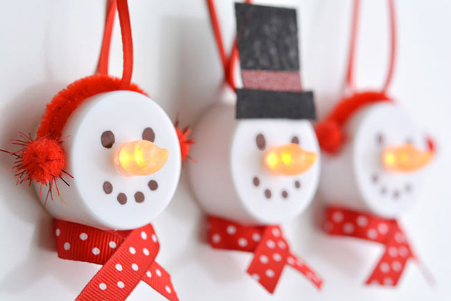 Tealight Snowmen via One Little Project