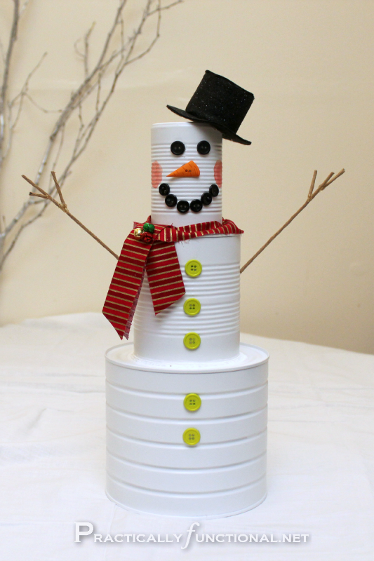 Tin Can Snowman By So You Think You’re Crafty