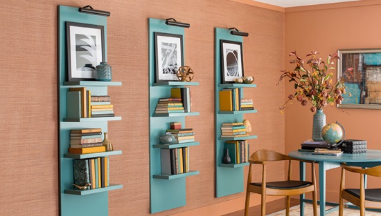 Vertical Lighted Book Shelves