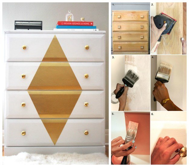 White and Gold Dresser from camillestyles