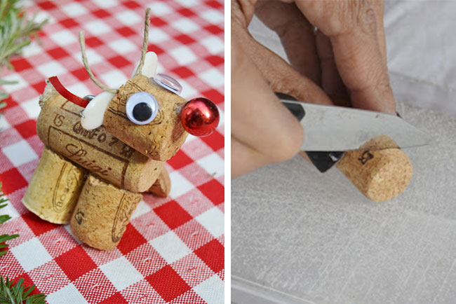 Wine Cork Reindeer via The Homeless Finch