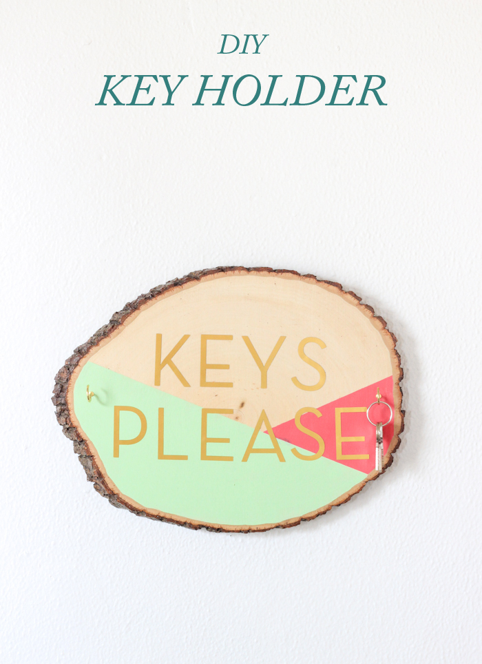 Wooden Slab Key Holder via The Crafted Life