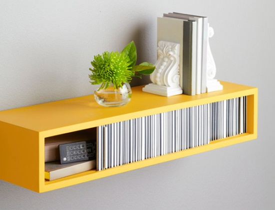 Yellow DIY Box Wall Shelf