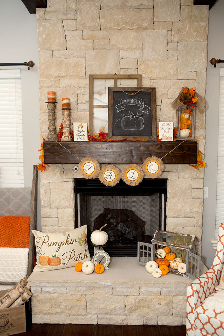 fall mantel decor