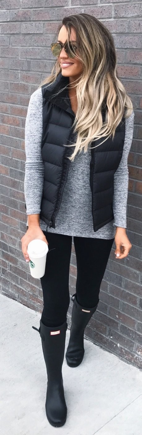 women's black gilet