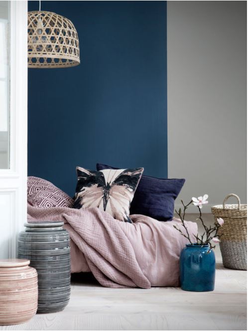 Dark Blue, Dusky Pink and Grey