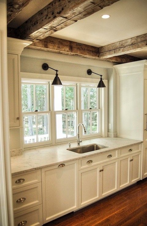 Exposed Wood Beams - Cottage - kitchen