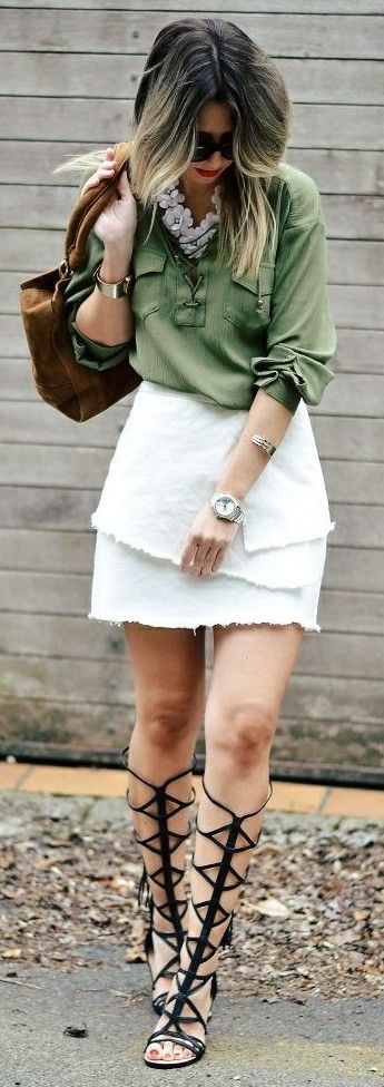 Olive + Black and White