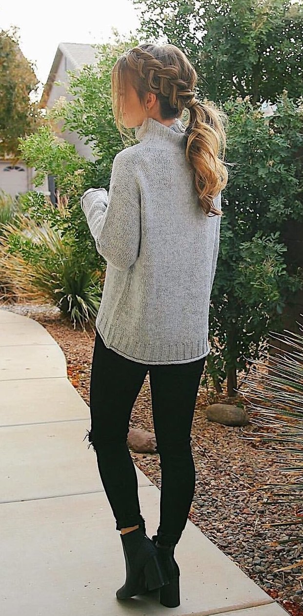 gray sweater