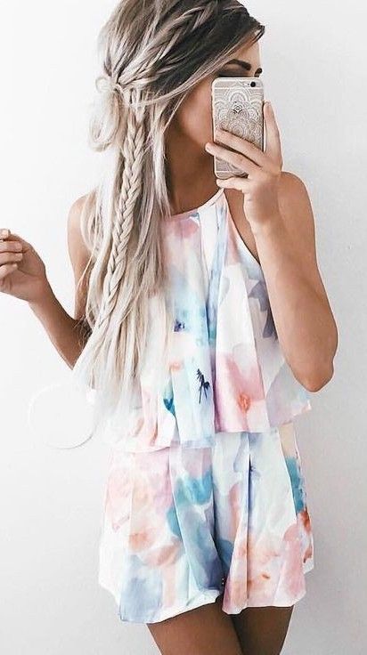 Abstract Ruffle Romper - Best Summer Outfits