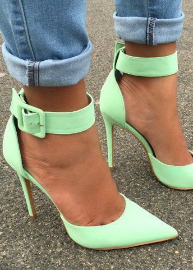 Amazing Mint Ankle Strap Heels